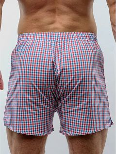 Комфортные трусы-шорты в красно-синюю клетку SERGIO DALLINI RTSG3310-14